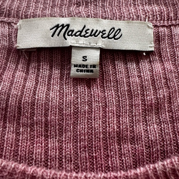 Madewell Dusty Pink Ruffle Long Sleeve Tee - Picture 4 of 5